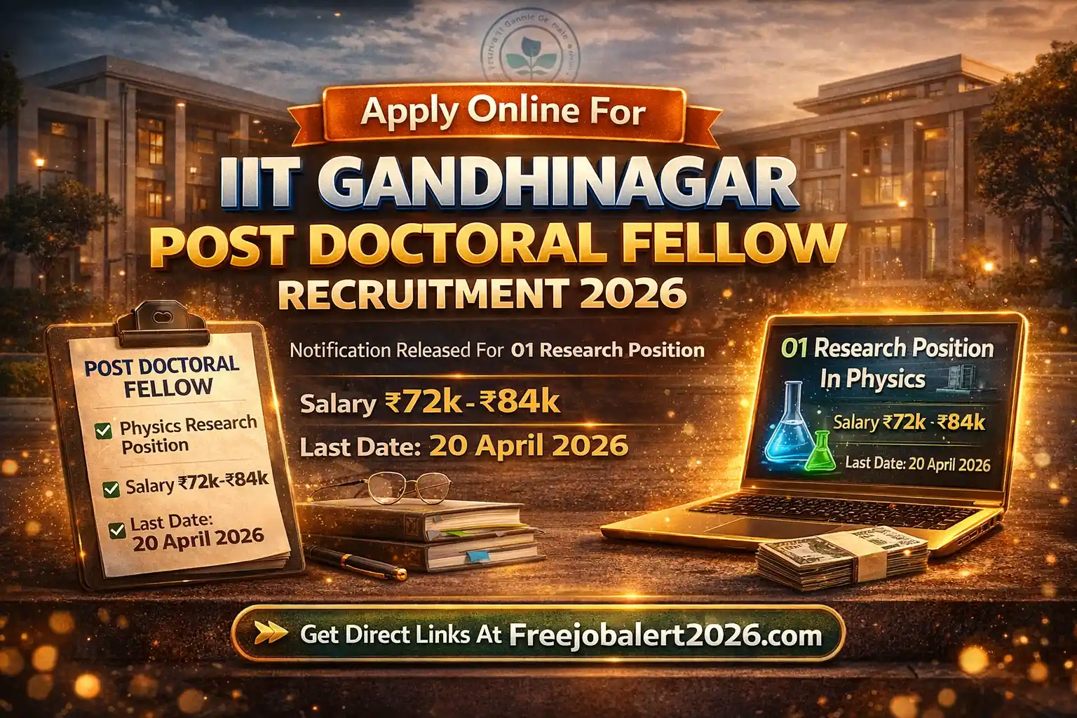IIT Gandhinagar Post Doctoral Fellow Recruitment 2026 Application Details Freejobalert2026