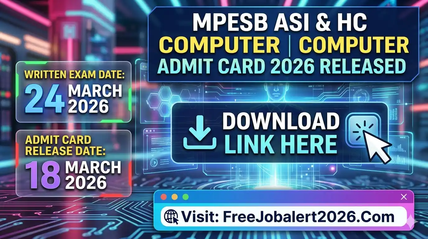 MPESB ASI and Head Constable Computer Admit Card 2026 Official Download Page.