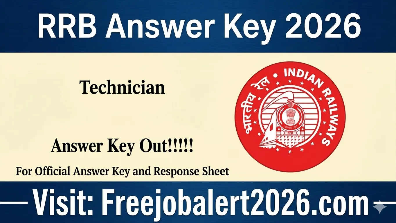 Free Job Alert 2026 RRB Technician Answer Key Download Pdf And Objection Tracker Link.