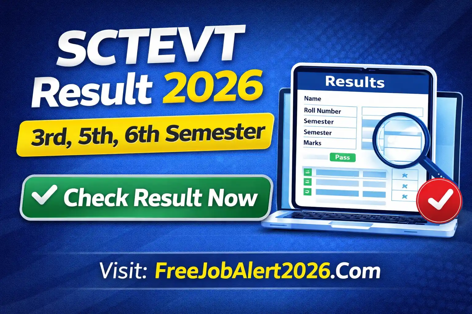 SCTEVT Result 2026 3rd 5th 6th Semester Result Check Online