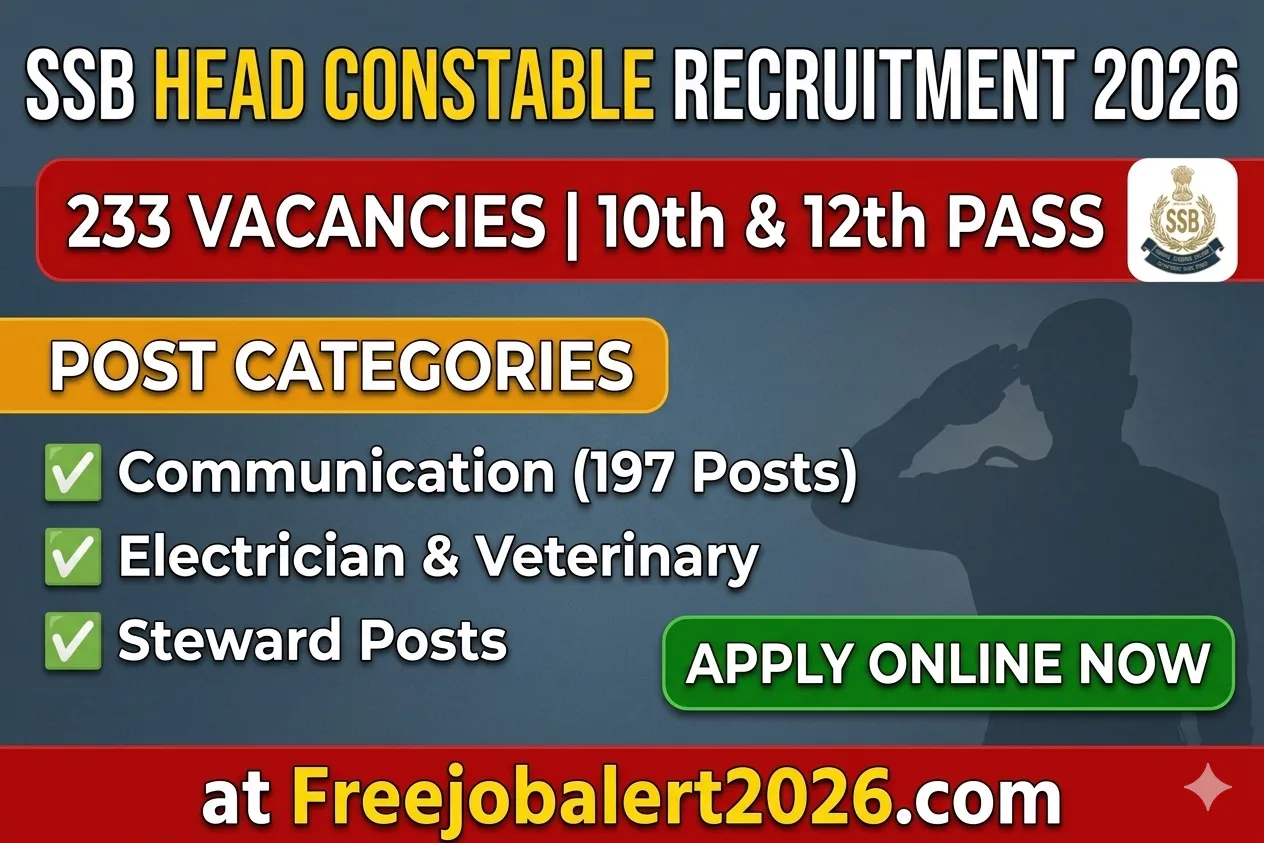SSB Head Constable Recruitment 2026 Notification And Vacancy Chart