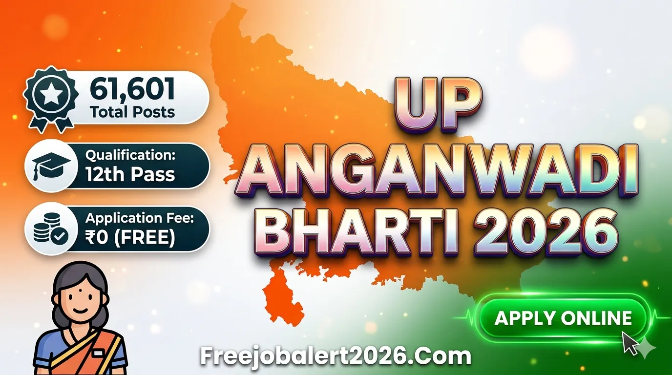 UP Anganwadi Bharti 2026 Notification 61601 Vacancy District Wise List Freejobalert2026