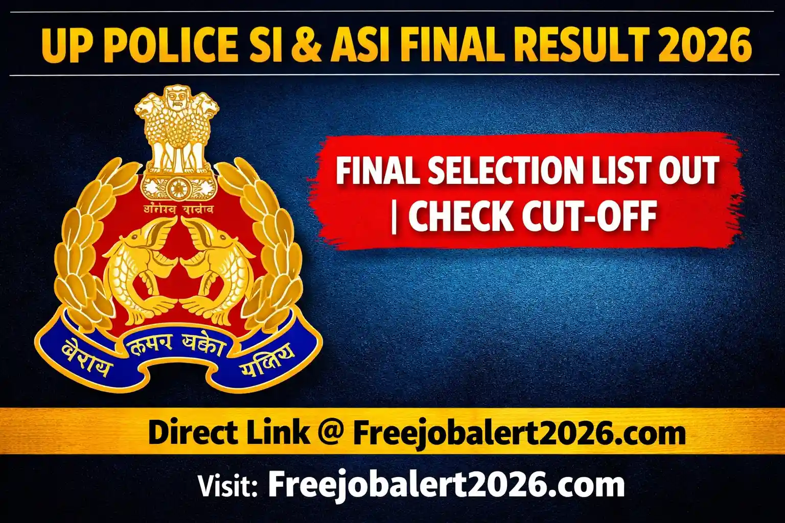 UP Police SI ASI Final Result 2026 Merit List and Cut Off Marks