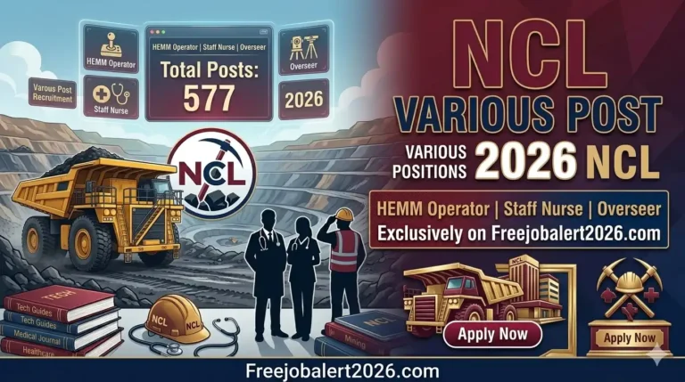 NCL Various Post Recruitment 2026 Official Notification Banner