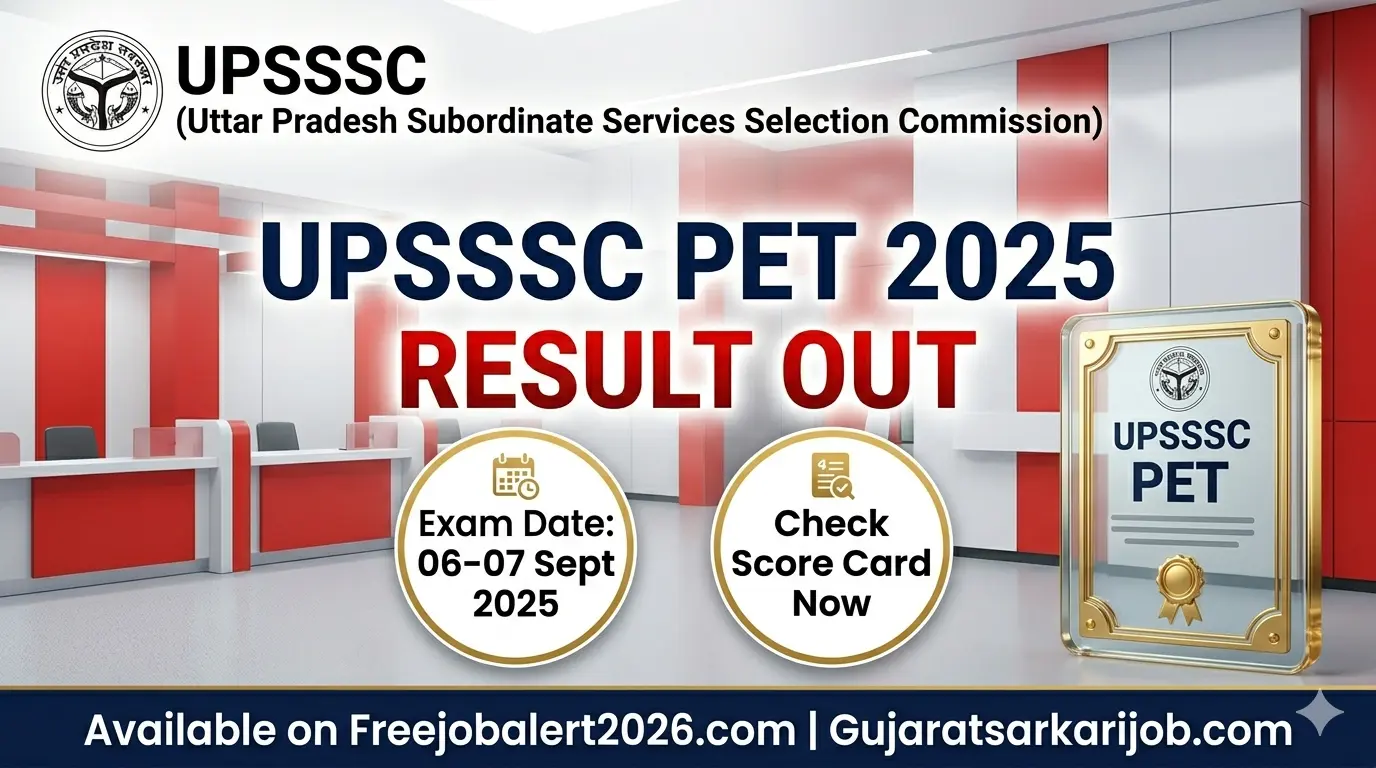 UPSSSC PET Result 2025 Score Card Download Link