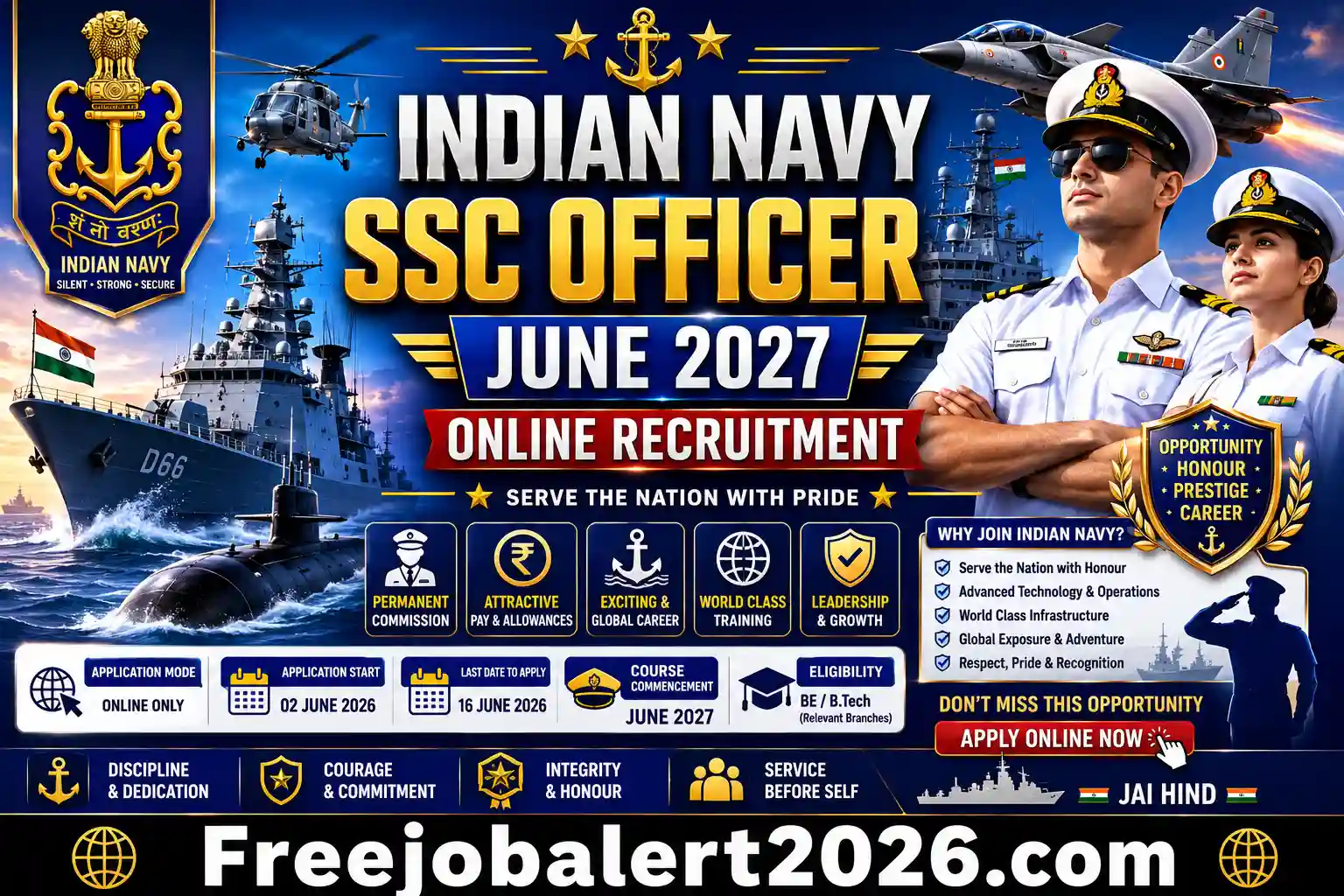 Tabular design displaying vacancy distributions and structural parameters for Indian Navy SSC Officer Entry